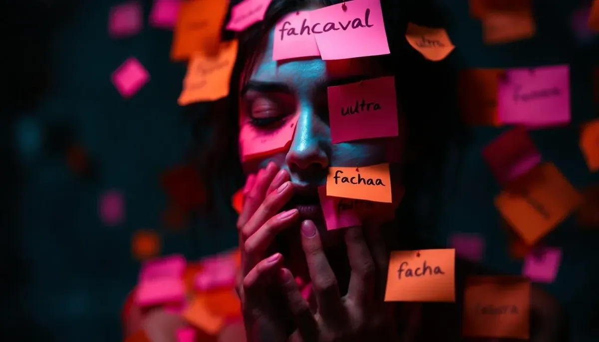 Persona cubierta de etiquetas políticas